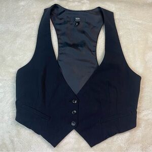 Mossimo Stretch Y2K Waistcoat Vest Black V-Neck Dressy Medium Preppy Witchy